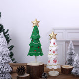 Cute Christmas Tree Fabric Wooden Display Window Desktop Christmas Embroidery Snowflake Decoration - V.I.P Digital Presence