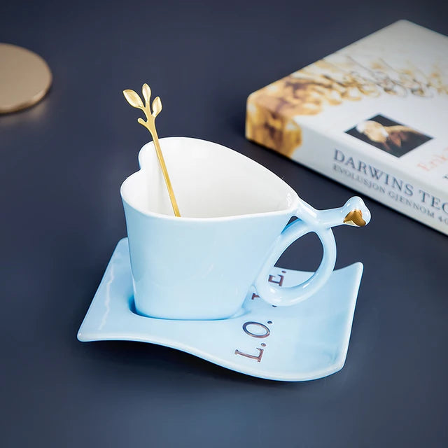 Nordic Coffee Mug Home Light Luxury Hanging Ears Love Ceramic Original Breakfast Cup Set High-value Tumbler Tea Cups Tableware - V.I.P Digital Presence