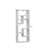 Bookshelf, Freestanding Wood Open Bookcase with 5 Cubes, with 2 keyhole hangers, Home Office Décor Rectangular Storage - V.I.P Digital Presence