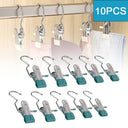 10pcs Stainless Steel Clothespins Laundry Clothes Pegs With Hook Portable Hanging Clothes Clip Wardrobe Clothes Organizer Hanger - V.I.P Digital Presence