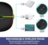 Wireless Mouse Bluetooth RGB Rechargeable Mouse Wireless Computer Silent Mause LED Backlit Ergonomic Gaming Mouse For PC Laptop - V.I.P Digital Presence