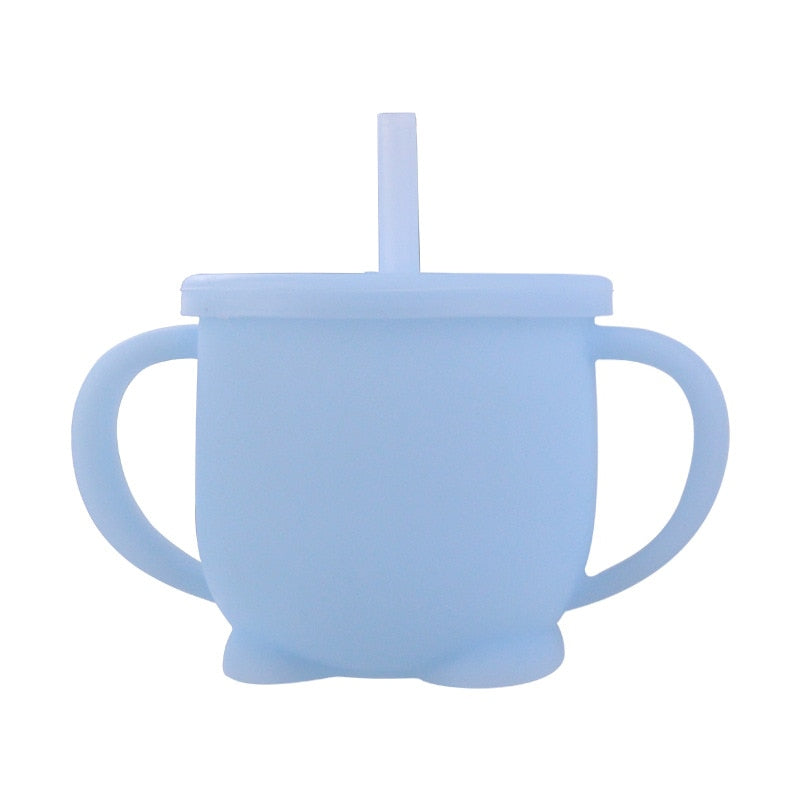Vasos de alimentación para bebés Aprendizaje para bebés Vasos de silicona para bebés Vasos para bebés con tapas de silicona sólidas