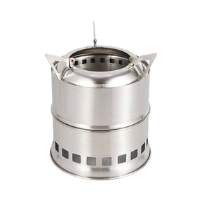 Outdoor Firewood Stove Stainless Steel Barbecue Grill Wood Charcoal Solid Alcohol Heater Warming Furnace - V.I.P Digital Presence