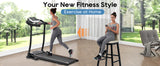 Home folding treadmill with pulse sensor, 2.5-horsepower silent brushless motor, 3-level tilt, 12 preset programs - V.I.P Digital Presence
