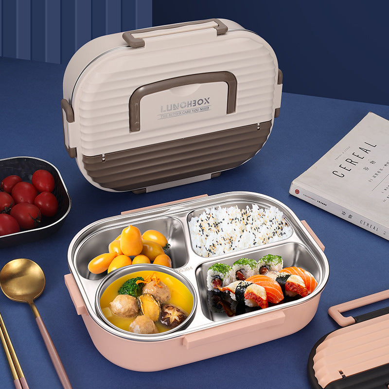 Microwaveable portable 304 stainless steel heat preservation rectangular lunch box fresh lunch box - V.I.P Digital Presence