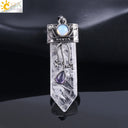 CSJA Vintage Large Natural Stone Sword-Shaped Pendant Jewelry Striped Crystal Agate Tiger Eye Jewelry Pendant Without Chain - V.I.P Digital Presence