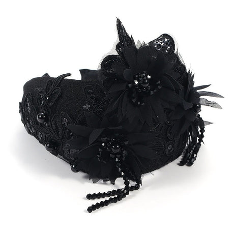 Fashionable handmade embroidery three-dimensional simulation crystal flower hair hoop - V.I.P Digital Presence