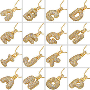 Fashion 26 Letters Necklace Custom Name Pendant Charm For Men And Women A-Z Alphabet Cubic Zircon Hip Hop Jewelry Gift - V.I.P Digital Presence