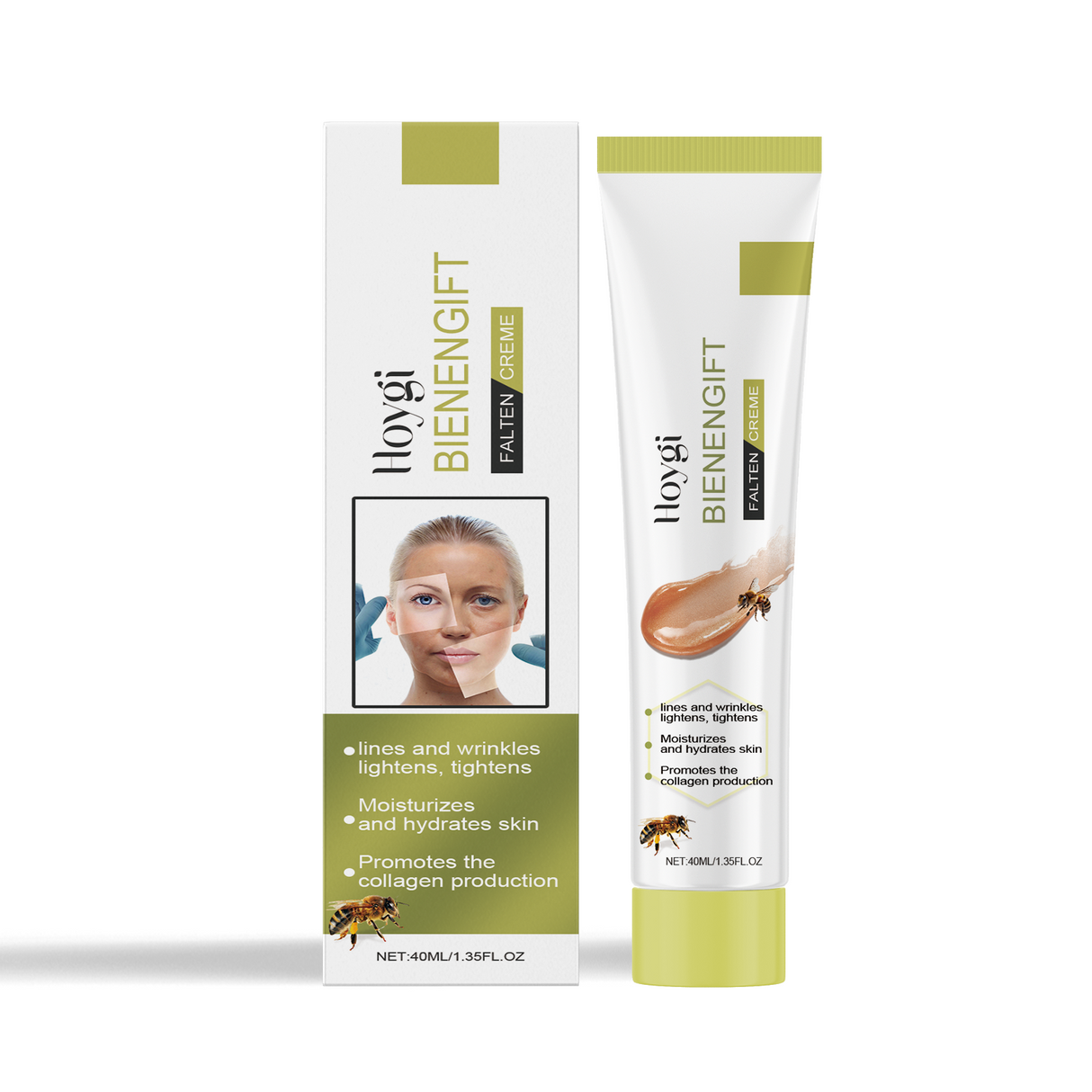Crema de veneno de abeja que hidrata y nutre suavemente la piel delicada, tierna y firme. Crema diaria.