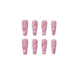 Rose Color Matching Line Press On Nail Fake Nail Patch Wearing Nail Finished Product - V.I.P Digital Presence