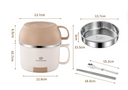Anti-scalding 304 stainless steel lunch box instant noodle bowl with lid and handle lunch box - V.I.P Digital Presence