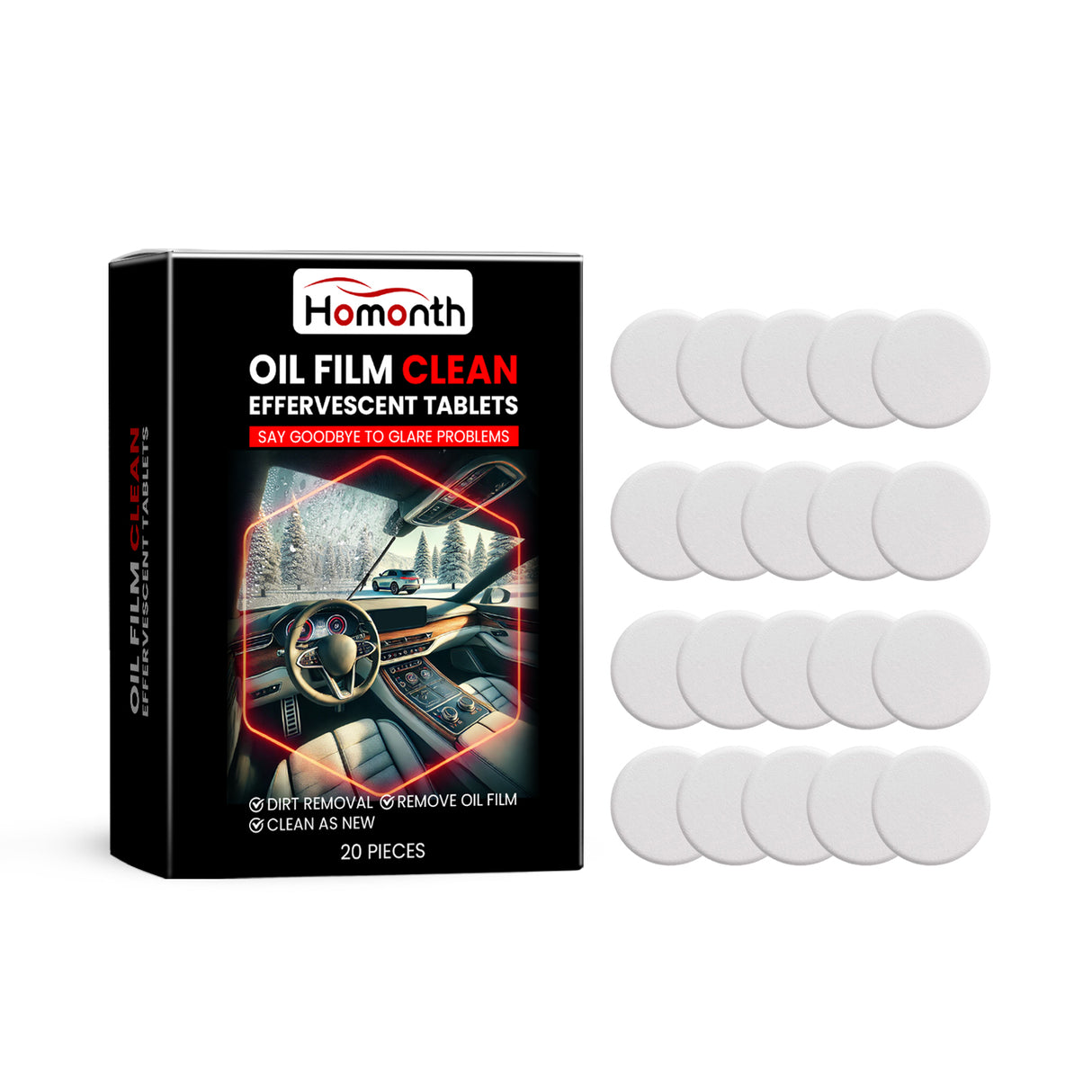 Automotive Windshield Oil Film Effervescent Tablet, Windshield Oil Film Stain Cleaning Effervescent Tablet - V.I.P Digital Presence
