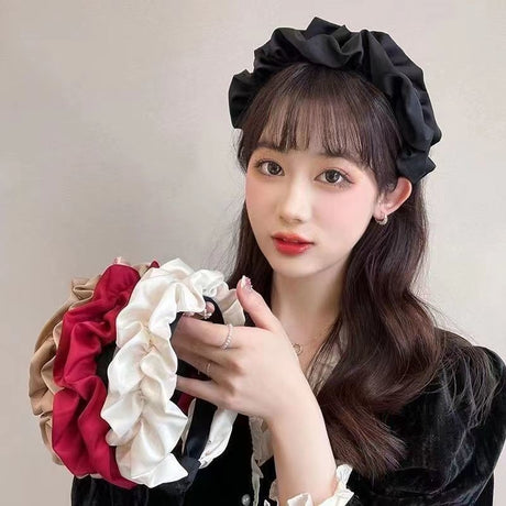 Women's wide brimmed hair accessories with high cranial crest and large intestine folds and hair bands - V.I.P Digital Presence