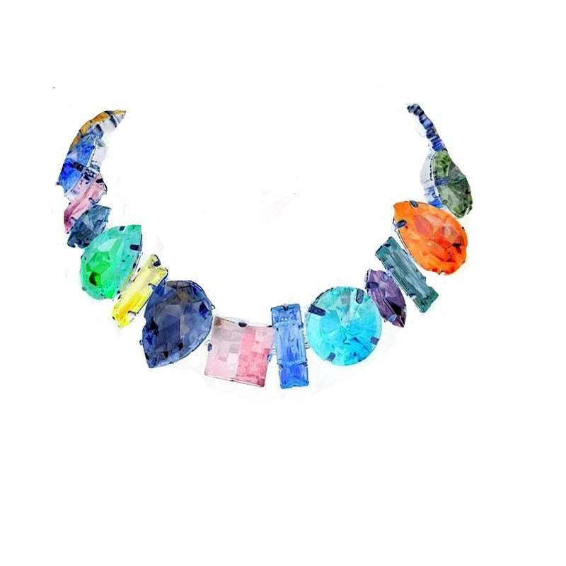 Simple Style Rhinestone Irregular Necklace Luxury Design Women's Statement Necklaces - V.I.P Digital Presence