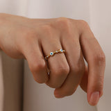 18K gold-plated stainless steel devil eye open ring Fashionable and versatile titanium steel ring for women - V.I.P Digital Presence