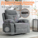 270 degree rotating electric recliner speaker with LED light, USB+C charging port, extendable foot pedal, adjustable backrest - V.I.P Digital Presence