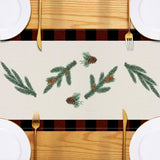 Red car printed table flag Christmas red black checkered linen living room decoration tablecloth - V.I.P Digital Presence