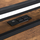 Queen Size Metal Platform Bed Frame with Wooden Headboard and Footboard with USB LINER - V.I.P Digital Presence