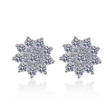 925 Sterling Silver Moissanite Zircon Stud Earrings - V.I.P Digital Presence