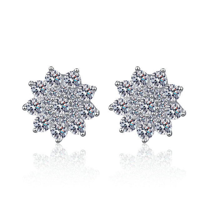 925 Sterling Silver Moissanite Zircon Stud Earrings - V.I.P Digital Presence