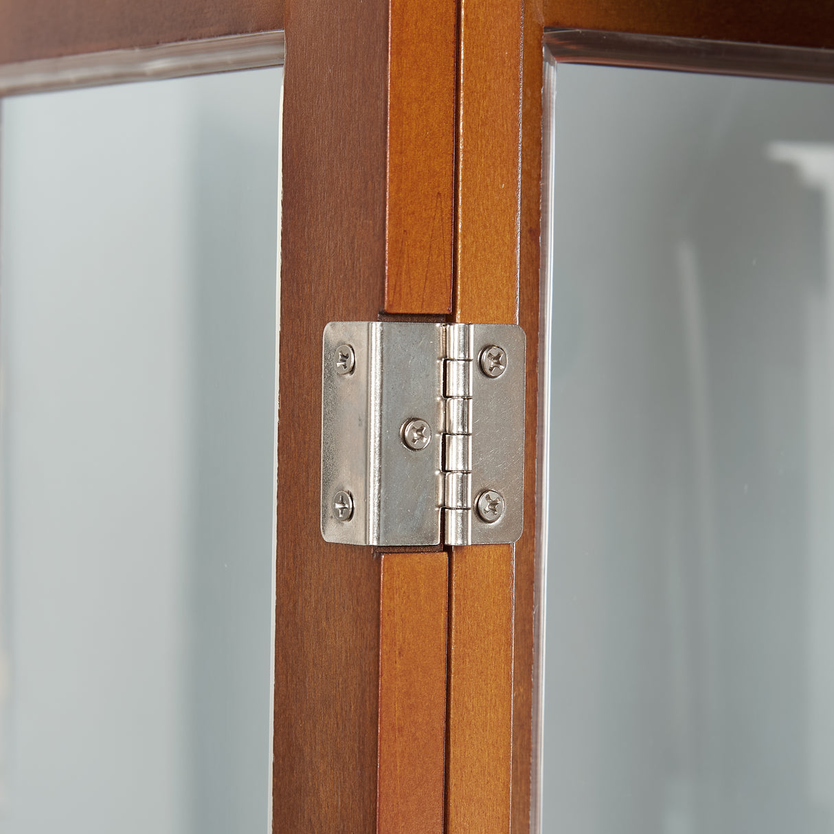 Lighting Curio Diapali cabinet with adjustable shelves, mirror back panel, tempered glass door (without light bulb), walnut wood - V.I.P Digital Presence