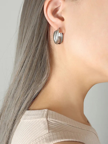 Double U-shaped earrings with titanium personalized earrings for women - V.I.P Digital Presence