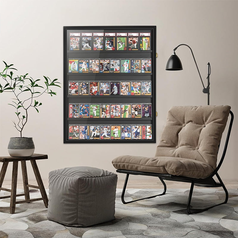 Large Sports Card Display Cases. Wooden, UV - protected acrylic fronts. For football, basketball, hockey cards. - V.I.P Digital Presence
