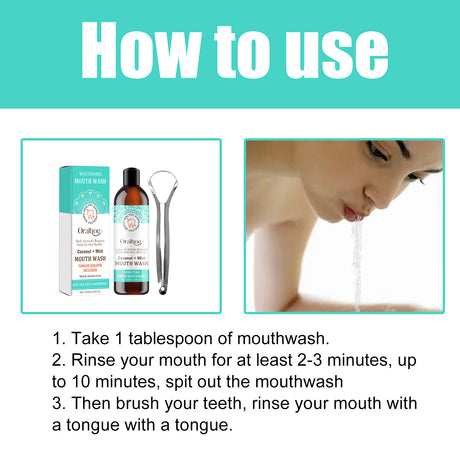 Coconut Mint Mouth Wash, Whitening Teeth Yellow Teeth Stains Tongue Coating Clean Fresh Breath Oral Care - V.I.P Digital Presence