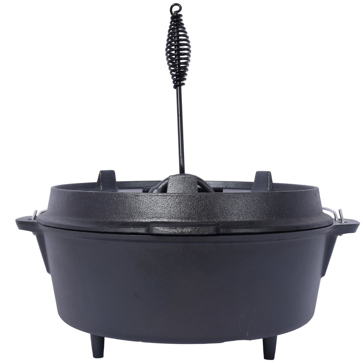 ast iron Dutch oven with lid, outdoor camping deep pot, used for camping, cooking, barbecue and leg rest,  12 Quart - V.I.P Digital Presence