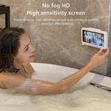 Soporte giratorio para teléfono de baño, impermeable, para montar en la pared, con repisas autoadhesivas para ducha y baño. 