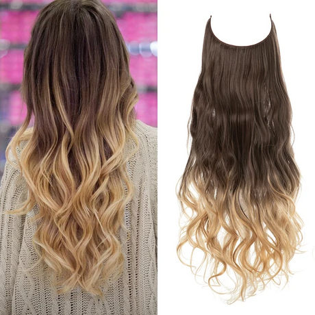 One-piece women's hair extension piece with abundant hair volume U-shaped fishing line invisible and natural long curly hair - V.I.P Digital Presence