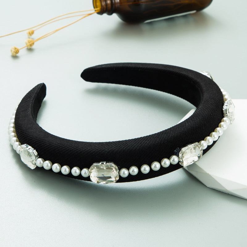 New Rhinestone Pearl Hair Adornment Femininity Light Luxury Net Red Hundred Band Head Accessories - V.I.P Digital Presence