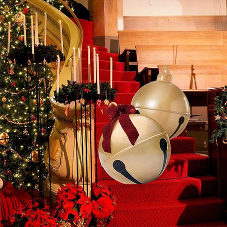 New inflatable Christmas bell with bow decoration for outdoor courtyard decoration - V.I.P Digital Presence
