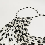Multi layer imitation pearl black chain woven pearl layered body chain - V.I.P Digital Presence