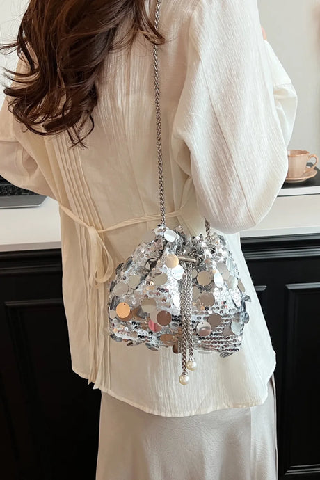 Drawstring Sequin Crossbody Bag - V.I.P Digital Presence