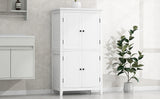 Bathroom floor storage cabinet, bathroom storage unit, 4-door independent cabinet, adjustable shelf, adaptive shelf, white - V.I.P Digital Presence