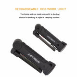 Foldable Flexible Hand Torch Work Light Magnetic Inspection Lamp COB LED Flashlight  Built in Battery USB Charging Port