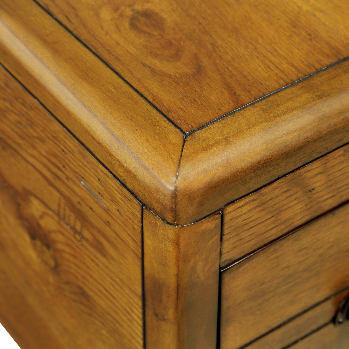 Solid wood end table, rectangular 23.6 inch narrow edge table with drawers, vintage bedside table， Antique Brown - V.I.P Digital Presence