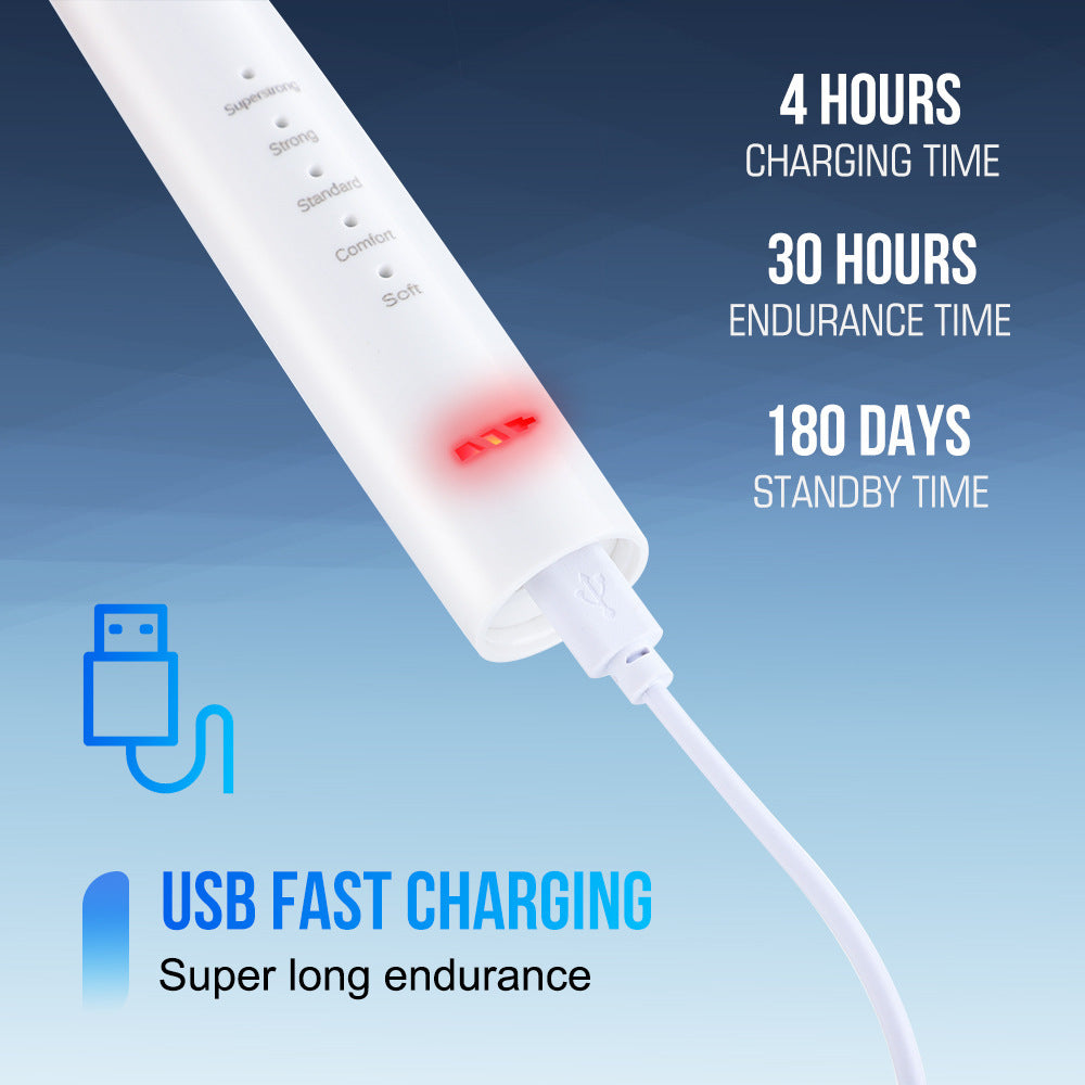 5-Speed High Frequency Vibrating Tooth Cleaner USB Electric Toothbrush Cleaning Device To Remove Stained Calculus Set Tooth Cleaning Instrument - V.I.P Digital Presence