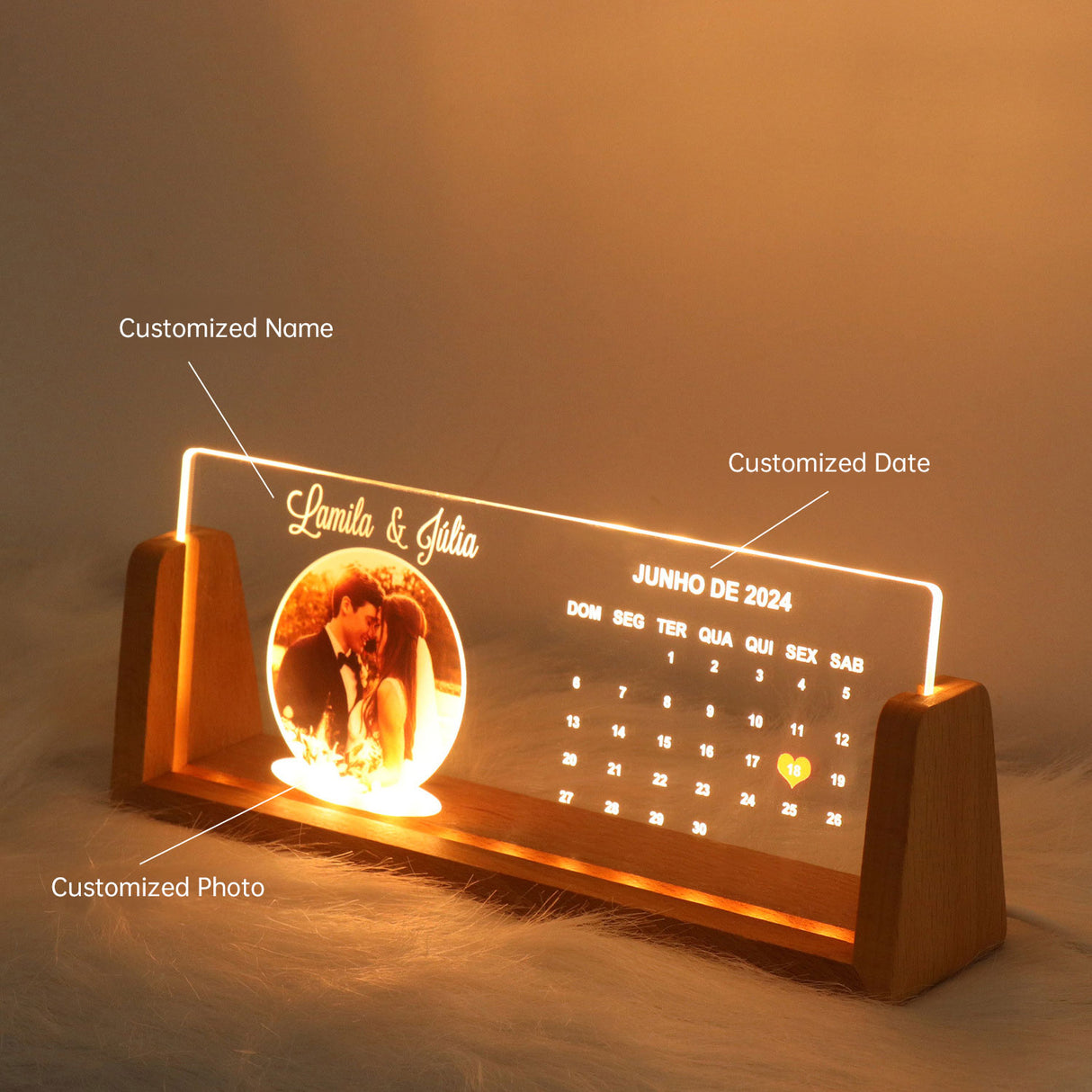 Personalized Gifts Loved Picture Frames Photo Text Memorial Plaque Night Light Christmas Decor Gift with USB - V.I.P Digital Presence