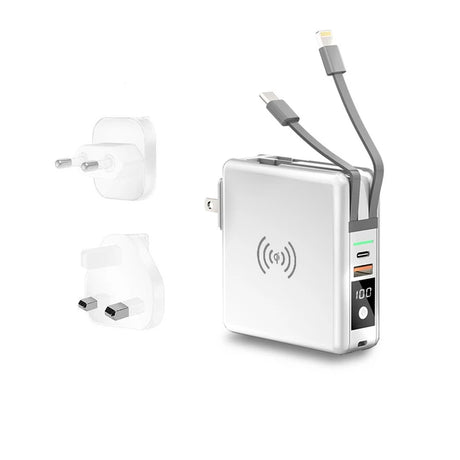 Power Bank 10000mAh With AC Plug 15W Fast Wireless Charging Powerbank USB Type C Mobile Phone Wall Charger for iPhone 14 Xiaomi - V.I.P Digital Presence