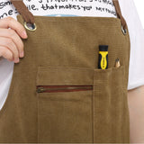 Long heavy-duty canvas tool apron, carpenter apron, carpenter 16 ounces, fully adjustable, no need for waxing - V.I.P Digital Presence