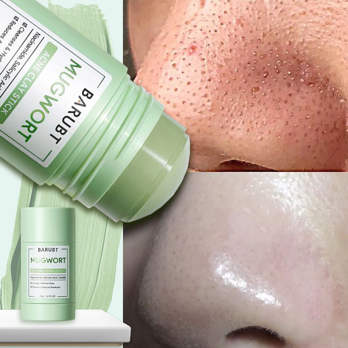 BARUBT mugwort mud mask stick deep cleansing mild blackhead repair facial care smearable mask - V.I.P Digital Presence