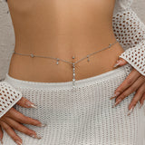 Sexy rhinestone puncture navel nail waist chain, sweet and cool summer body chain - V.I.P Digital Presence