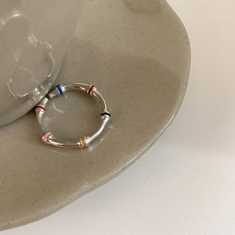 Dopamine love colored zircon diamond ring female niche index finger high-end fashion personality open ring - V.I.P Digital Presence