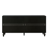 Vintage White Large Faceted Carved And Spliced Doors Combined With Black Frames For TV Stand Table,Sideboards, Accent Cabinets - V.I.P Digital Presence
