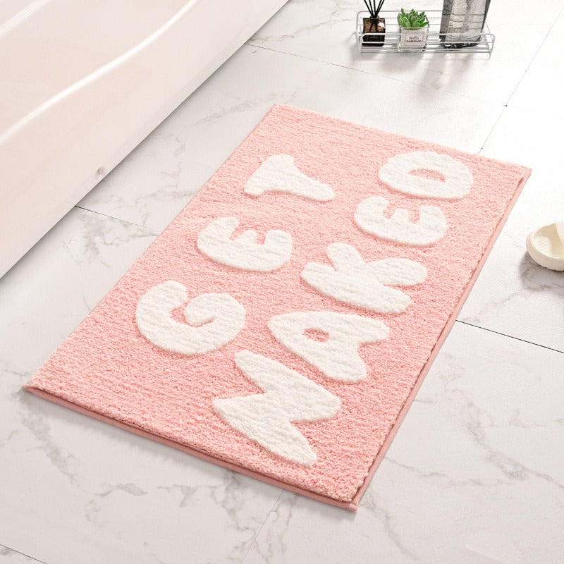 Alfombra flocada para puerta de entrada, alfombra antideslizante para baño, alfombra absorbente para cocina