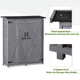Outdoor 5.3ft Hx4.6ft L Wood Storage Shed Tool Organizer,Garden Shed, Storage Cabinet with Waterproof Asphalt Roof Gray - V.I.P Digital Presence