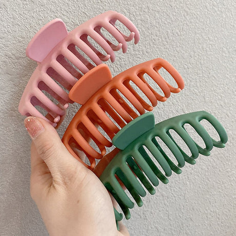 1PC Korean Solid Large Hair Claws Elegant Acrylic Hairpins Barrette Crab Hair Clips Headwear for Women Girls Hair Accessories - V.I.P Digital Presence