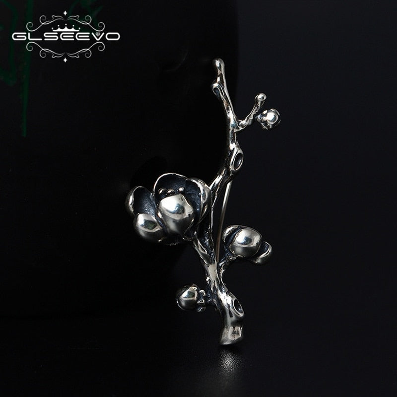 GLSEEVO Vintage Magnolia Brooches For Women Gift 925 Sterling Silver Luxury Brooch Broche Plata De Ley 925 Fine Jewellery - V.I.P Digital Presence
